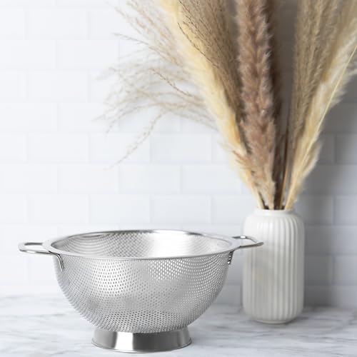 Colander 1 Quart Stainless Steel Strainer With Two Handles