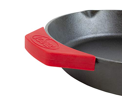 Seasoned Cast Iron 5 Piece Bundle. 10.5" Griddle, 8" Skillet, 10.25" Skillet, 10.25" Dutch Oven, and 10.25" Lid & ASAHH41 Silicone Assist Handle Holder, Red - view 5