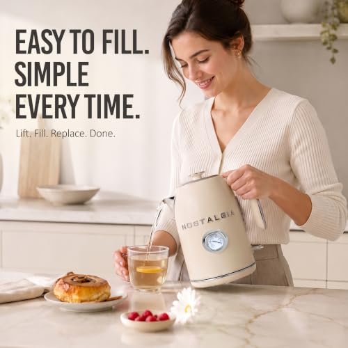 Retro Electric Kettle,1.7L Enamel-Coated Stainless Steel - Cream - view 4