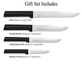 3-Piece Kitchen Knife Set, T420 Stainless Blades, Black Resin Handles
