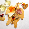 Bamboo Cutting Board in Sea Turtle Shape, Reversible with Hang Tie