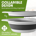 Collapsible Colander with Draining Tray, 5 Qt White Foldable Strainer