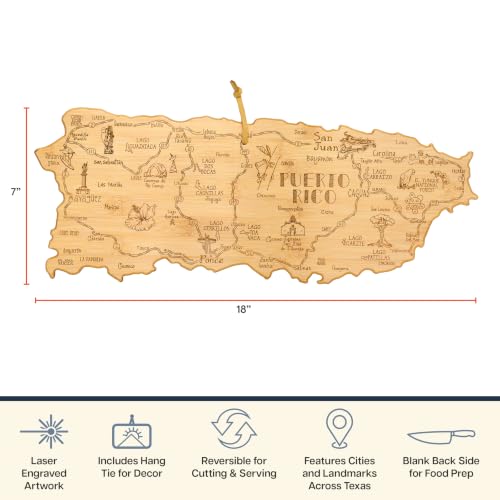 Destination Puerto Rico Cutting Board with Engraved Map Art - view 4