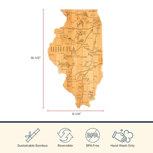 Destination Illinois State Shaped Cutting Board - view 4