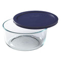Glass Food Storage Bowls with Blue Lids, 7 Cup, Pack of 2