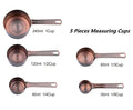 Measuring Cups and Spoons Set, 13 Pieces, Copper-Finish Stainless Steel