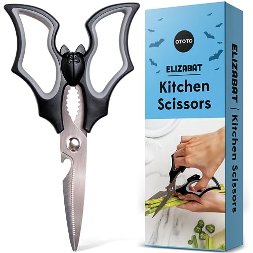 Original Elizabat Kitchen Scissors - Halloween Goth Cute Bat Kitchen Shears, Bat Scissors, Gothic Scissors Utensils - Spooky Bats Halloween Gifts, Cute Gadgets, Kitchen Gadgets