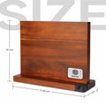 Magnetic Knife Block, Acacia Wood Countertop Knife Holder with Sharpener