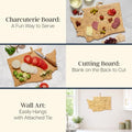 Charcuterie Board, Bamboo, Washington Map Design, 15.5 x 10 Inch