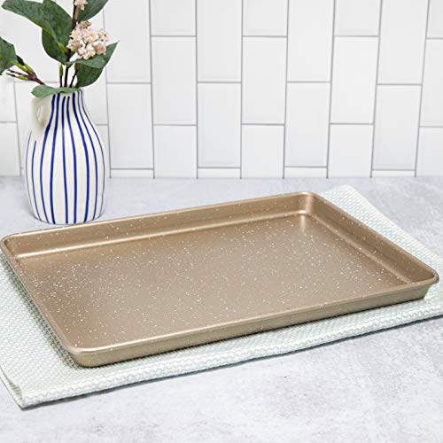 Nonstick Baking Sheet, 9 x 13 Inch Speckled Champagne Pan