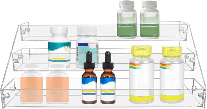 Spice Rack 3-Tier Clear Acrylic Organizer for Countertop