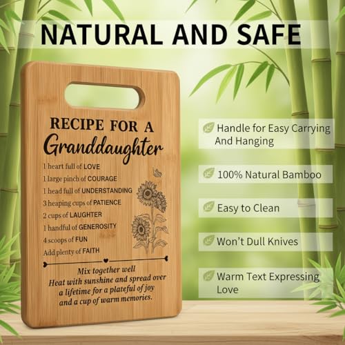Bamboo Cutting Board with Engraved Recipe Design, 12.8 x 8.5 Inch