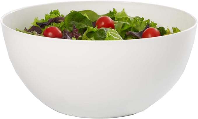 Bowl Set: 3-Piece White Plastic Serving Bowls, 10-Inch, 4-Liter