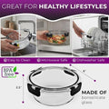 Round Glass Food Storage Bowls, 22 oz Black 4-Pack with Locking Lids