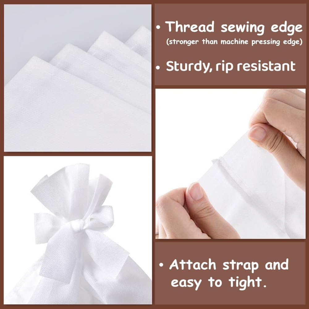 Disposable Cold Brew Filter Bags, 100 Pack, 16 x 20 Inch Non-Woven Fabric