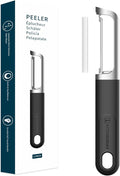 KITCHENDAO Swivel Vegetable Potato Peeler for Kitchen -Durable Japanese 420J2 Stainless Steel Sharp Dual Blade- Built-in Eye Remover, Ergonomic Soft-Touch Handle - Dishwasher Safe-Black