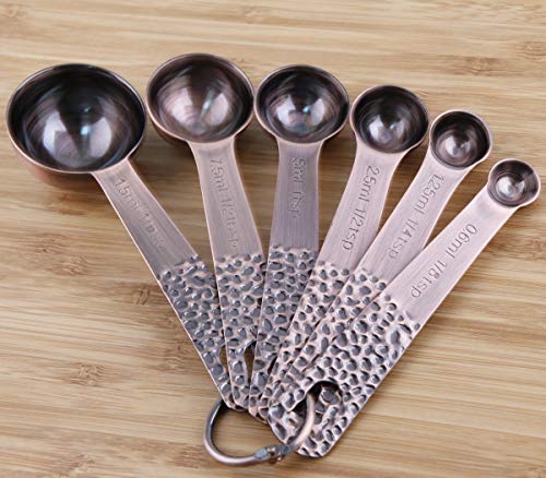 Copper Measuring Cups and Spoons Set 13, Stainless Steel Measuring Cups and Spoons Set for Baking and Kitchen, Metal Metric & US Measuring Set - view 6