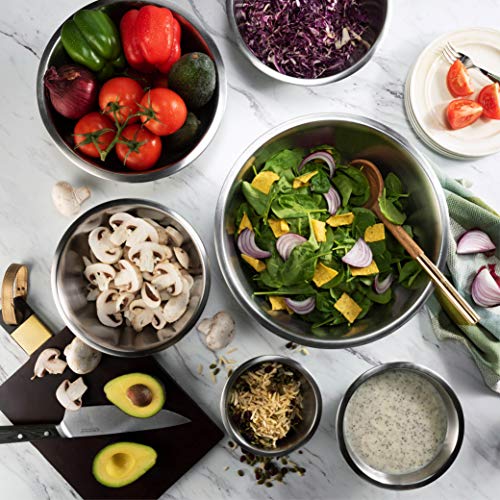 Stainless Steel Mixing Bowls Set, 6-Piece Metal Bowls - view 7