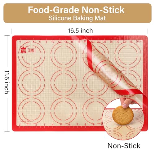 Silicone Baking Mats 2-Pack, 11.6 x 16.5 Inch, 0.7mm Non-Stick