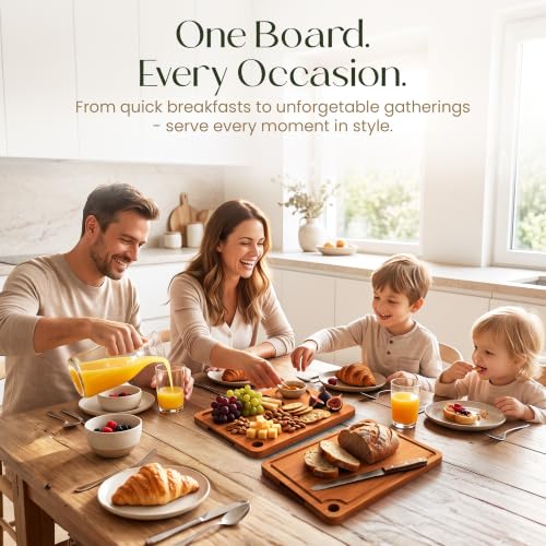 3-Piece Bamboo Cutting Boards - Large Wood Cutting Boards for Kitchen - view 4