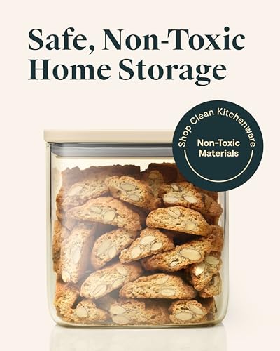 Glass Food Storage Containers, 2.5 Qt Airtight with Lids, Set of 2