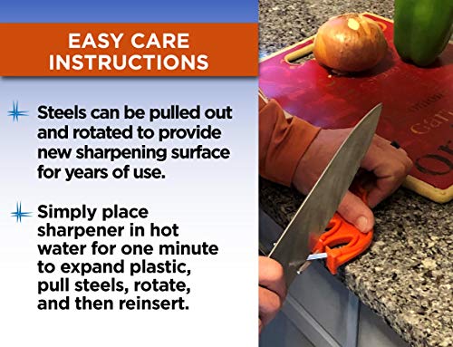 The Edgemaker Knife Sharpener Pro 331- Perfect for Sharpening & Honing any Blade, Durable, Safe & Easy to Use- Orange - view 4