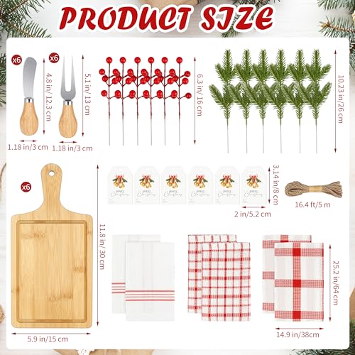 Charcuterie Board Set with Knives, Forks and Towels, Christmas Gift