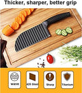 Crinkle Potato Cutter, Stainless Steel Wavy Blade, 11.8-Inch Black