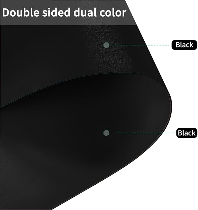 Table Cover Rectangle for Dining Room Table - Can Be Used On Both Sides Waterproof and Easy to Clean Good Flatness Used for Dining Table(Black+Black 44x96)