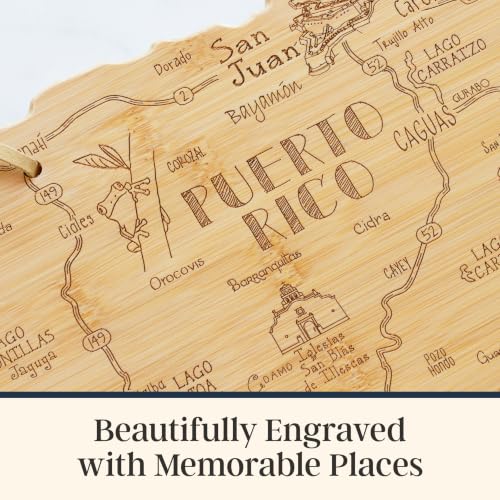 Destination Puerto Rico Cutting Board with Engraved Map Art - view 3