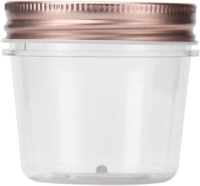 Food Jars 4 oz Plastic 20 Pack with Black Screw-On Lids