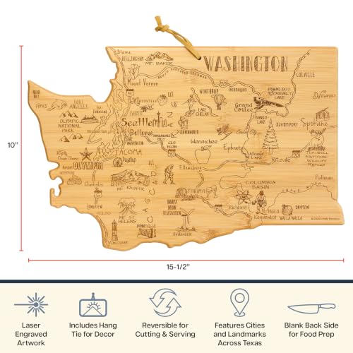Destination Washington State Shaped Cutting Board - view 4