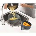 Colander Set with Vertical Handles, Stackable, Gray, 2 Pieces