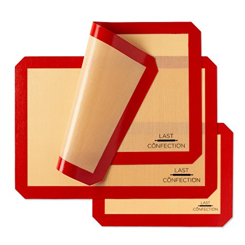 Silicone Baking Mats 3-Piece Set for Half and Quarter Sheet Pans, Non-Stick