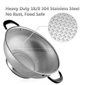18/8 Stainless Steel Colander, 5-Quart Strainer with Riveted Handles