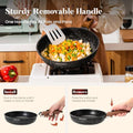 Cookware Set, 10-Piece Aluminum Pots and Pans with Detachable Handle
