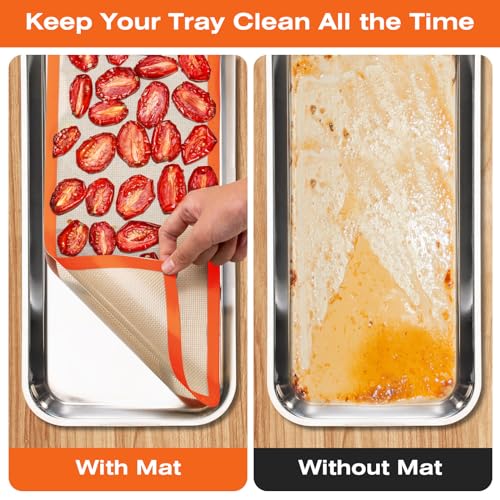 Silicone Baking Mats for Freeze Dryer Medium Trays, 5-Pack, Orange