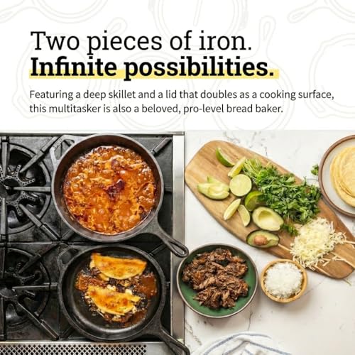 Cast Iron Combo Cooker, 3.2 Quart Deep Pot & 10.25 Inch Skillet Lid - view 3