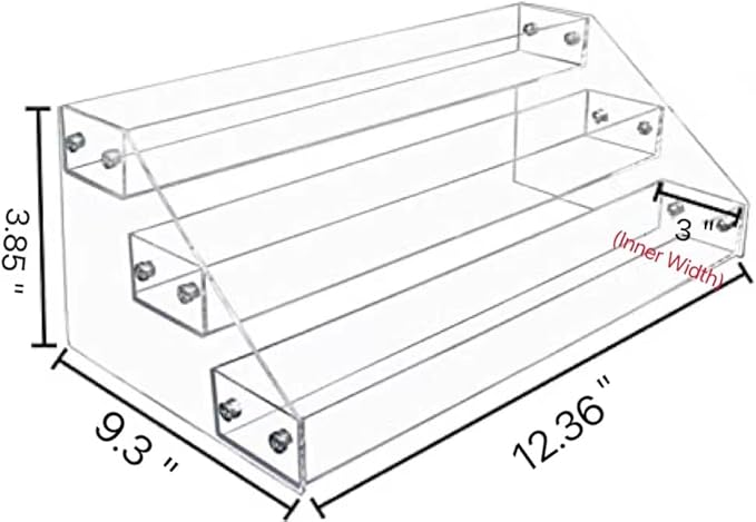 Spice Rack, 3-Tier Clear Acrylic Seasoning Organizer for Countertop