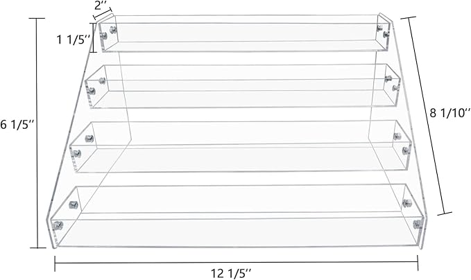 Spice Rack 4-Tier Clear Acrylic Countertop Seasoning Organizer