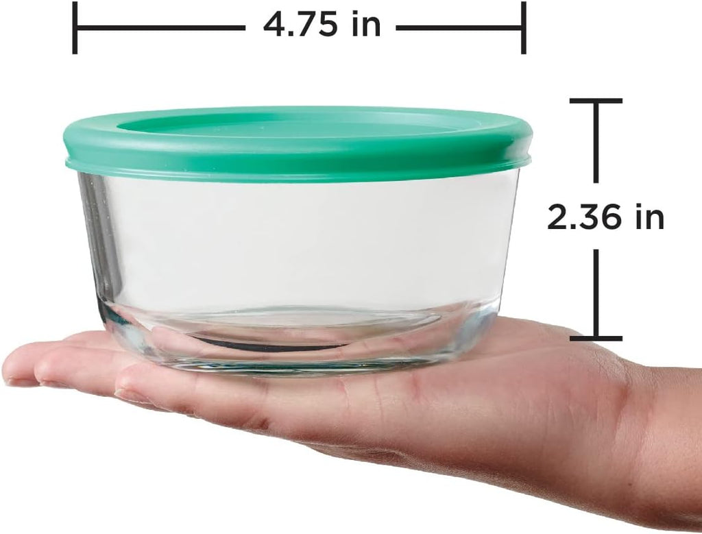 2 Cup Glass Storage Containers with Lids, Set of 4 Glass Food Storage – alternate view