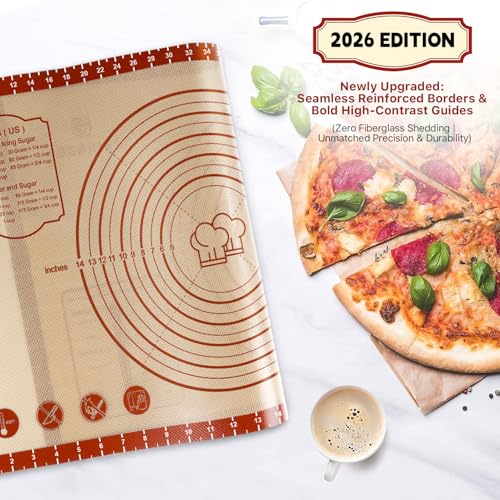 Silicone Baking Mat 26 x 16 Inch Extra Thick Non-Stick with Measurements