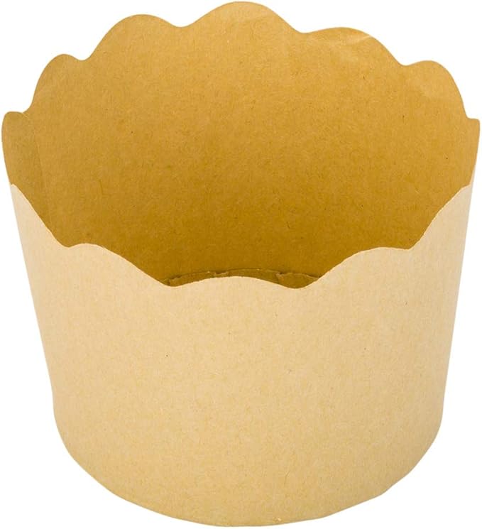 Baking Cups, 6 oz Kraft Paper Scalloped Muffin Liners, 200 Count