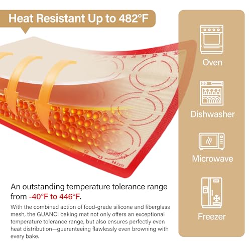 2 Pack Silicone Baking Mats, 11.6" x 16.5" Each, 0.7mm Thick, Food Grade Non-Stick Reusable Baking Mats & Baking Sheet Liners for Cookies, Macarons, Bread, Pizza & Pastry - view 4