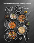 11-Piece Stainless Steel Cookware Set with Non-Stick Surface and Lids