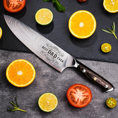 8-Inch German Chef Knife with Pakkawood Handle, Gift Box for Dad