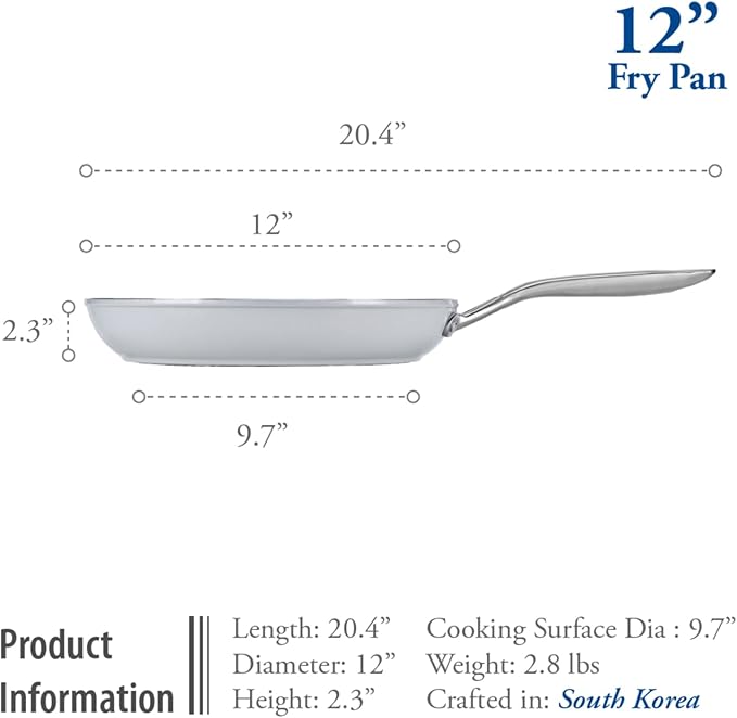 Stir-Fry Pan, Ceramic Nonstick Aluminum, Silver, 12-Inch