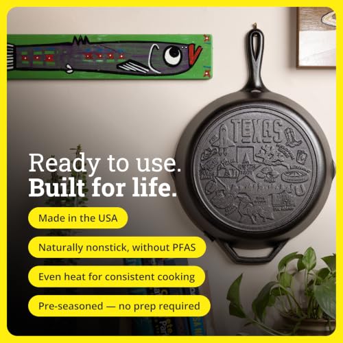 Pre-Seasoned Cast Iron Skillet, 12 Inches, Texas - view 4