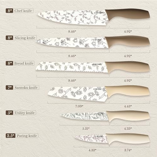 12-Piece Kitchen Knife Set with Blade Guards, Stainless Steel