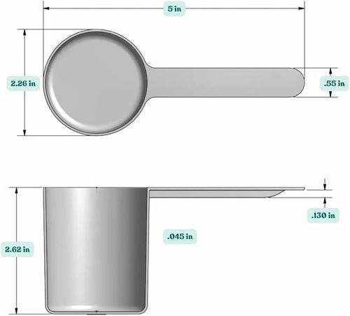 148 mL (148 CC | 5 Oz.) Long Handle Scoop for Measuring Coffee, Pet Food, Grains, Protein, Spices and Other Dry Goods (Pack of 100)